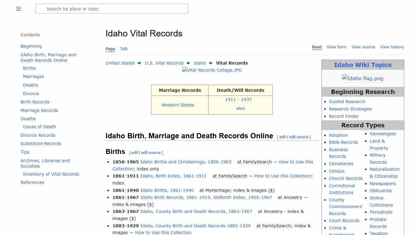 Idaho Vital Records • FamilySearch