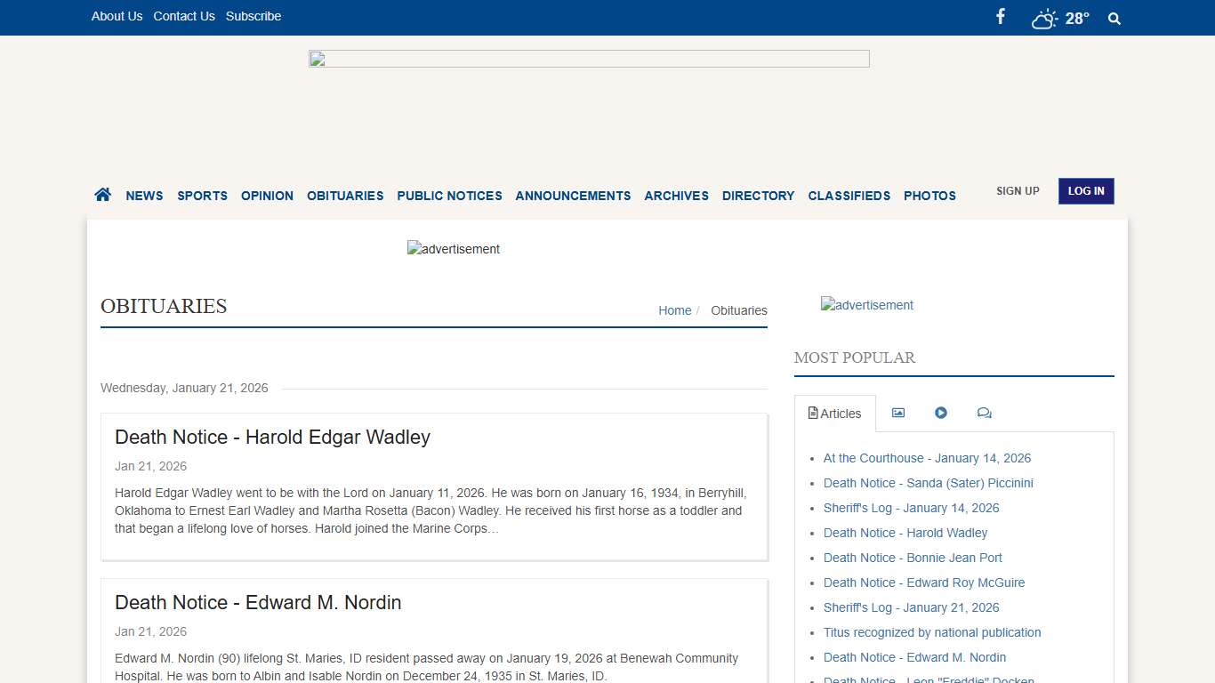 Obituaries gazetterecord.com